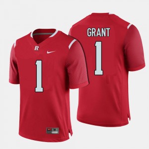 Rutgers Scarlet Knights Janarion Grant Jersey Red Mens #1 College Football