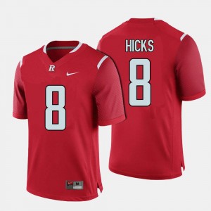 Rutgers Scarlet Knights Josh Hicks Jersey For Men College Football #8 Red