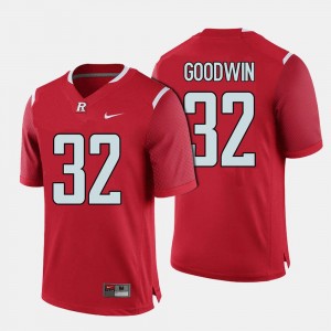 Rutgers Scarlet Knights Justin Goodwin Jersey College Football For Men's Red #32
