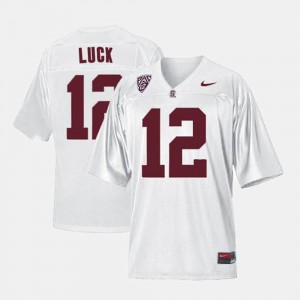 Stanford Cardinal Andrew Luck Jersey White #12 Men's College Football