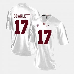 Stanford Cardinal Brennan Scarlett Jersey White Men's #17 College Football