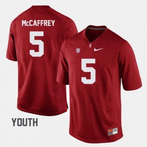 Stanford Cardinal Christian McCaffrey Jersey Cardinal College Football #5 Kids