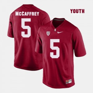 Stanford Cardinal Christian McCaffrey Jersey #5 Red College Football Kids