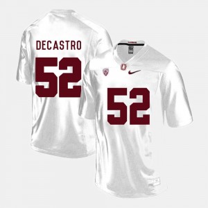 Stanford Cardinal David DeCastro Jersey College Football White #52 For Men's