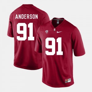 Stanford Cardinal Henry Anderson Jersey Cardinal College Football #91 Men's
