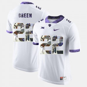 TCU Horned Frogs Aaron Green Jersey White High-School Pride Pictorial Limited Men's #22