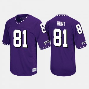 TCU Horned Frogs Cole Hunt Jersey Throwback Purple #81 Mens