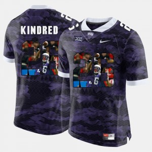 TCU Horned Frogs Derrick Kindred Jersey Purple High-School Pride Pictorial Limited For Men's #26