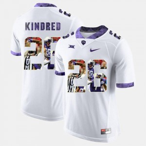 TCU Horned Frogs Derrick Kindred Jersey For Men #26 White High-School Pride Pictorial Limited