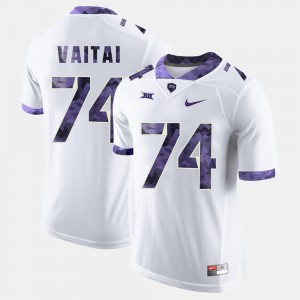 TCU Horned Frogs Halapoulivaati Vaitai Jersey #74 White Mens College Football