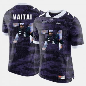 TCU Horned Frogs Halapoulivaati Vaitai Jersey High-School Pride Pictorial Limited Mens #74 Purple