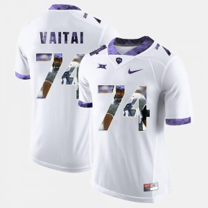 TCU Horned Frogs Halapoulivaati Vaitai Jersey White #74 High-School Pride Pictorial Limited Mens