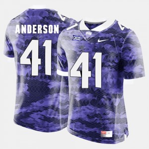 TCU Horned Frogs Jonathan Anderson Jersey College Football Purple #41 For Men