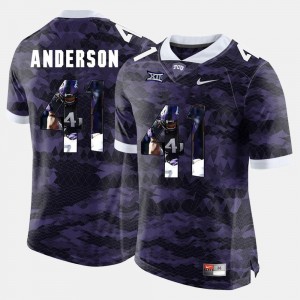 TCU Horned Frogs Jonathan Anderson Jersey For Men Purple High-School Pride Pictorial Limited #41