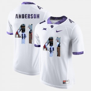 TCU Horned Frogs Jonathan Anderson Jersey #41 For Men White High-School Pride Pictorial Limited