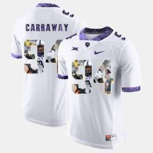 TCU Horned Frogs Josh Carraway Jersey #94 White Men's High-School Pride Pictorial Limited