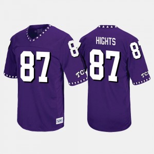 TCU Horned Frogs TreVontae Hights Jersey Throwback Purple #87 For Men's