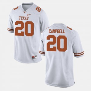 Texas Longhorns Earl Campbell Jersey White College Football Mens #20