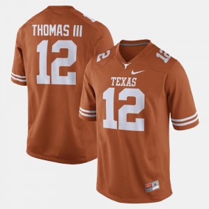 Texas Longhorns Earl Thomas Jersey #12 Orange For Men's Alumni Football Game