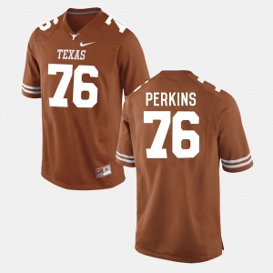 Texas Longhorns Kent Perkins Jersey College Football For Men's #76 Burnt Orange