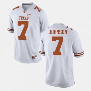 Texas Longhorns Marcus Johnson Jersey Mens White #7 College Football