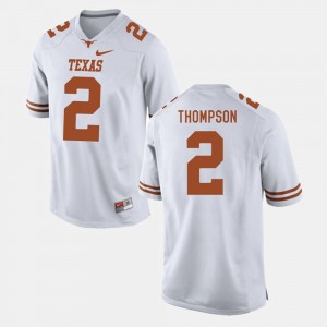 Texas Longhorns Mykkele Thompson Jersey White For Men #2 College Football