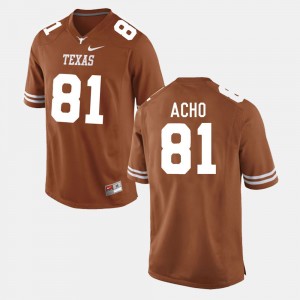 Texas Longhorns Sam Acho Jersey College Football For Men's #81 Burnt Orange