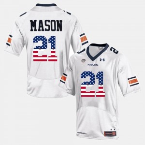 Auburn Tigers Tre Mason Jersey #21 White US Flag Fashion For Men