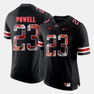 Ohio State Buckeyes Tyvis Powell Jersey Black For Men's #23 Pictorial Fashion