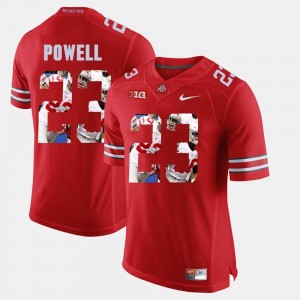 Ohio State Buckeyes Tyvis Powell Jersey #23 Men Pictorial Fashion Scarlet