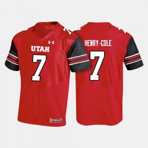Utah Utes Devonta'e Henry-Cole Jersey Men's College Football #7 Red