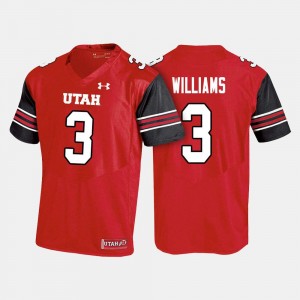 Utah Utes Troy Williams Jersey College Football Red Mens #3