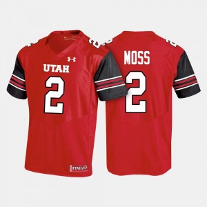 Utah Utes Zack Moss Jersey For Men's Red #2 College Football