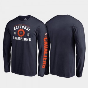 Virginia Cavaliers T-Shirt 2019 NCAA Basketball National Champions Dribble Long Sleeve 2019 Men's Basketball Champions Navy For Men's