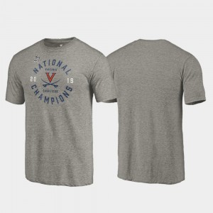 Virginia Cavaliers T-Shirt 2019 Men's Basketball Champions 2019 NCAA Basketball National Champions Dunk Tri-Blend Gray Men