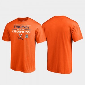 Virginia Cavaliers T-Shirt Orange For Men's 2019 NCAA Basketball National Champions Goaltend 2019 Men's Basketball Champions