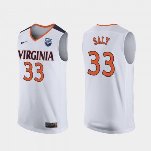 Virginia Cavaliers Jack Salt Jersey White #33 2019 Men's Basketball Champions For Men's