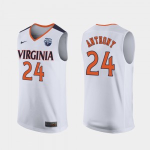 Virginia Cavaliers Marco Anthony Jersey #24 White 2019 Men's Basketball Champions Men