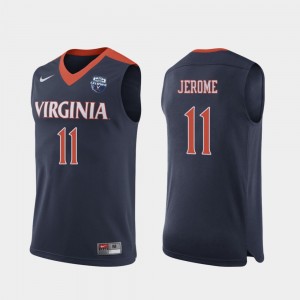 Virginia Cavaliers Ty Jerome Jersey Navy 2019 Men's Basketball Champions #11 Mens