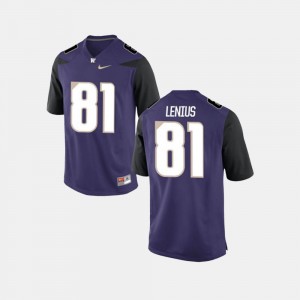 Washington Huskies Brayden Lenius Jersey Purple For Men College Football #81