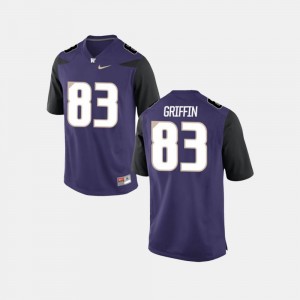 Washington Huskies Connor Griffin Jersey Mens #83 College Football Purple