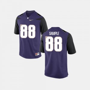 Washington Huskies Drew Sample Jersey For Men's #88 Purple College Football