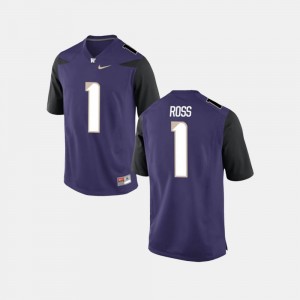 Washington Huskies John Ross III Jersey College Football Purple #1 For Men