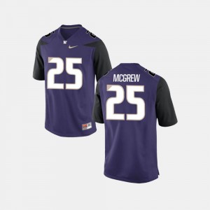 Washington Huskies Sean McGrew Jersey College Football #25 Purple Men's