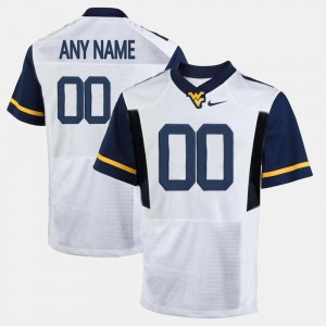West Virginia Mountaineers Customized Jerseys Men White #00 College Limited Football