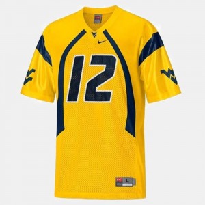 West Virginia Mountaineers Geno Smith Jersey College Football #12 Gold Kids