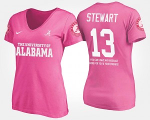 Alabama Crimson Tide ArDarius Stewart T-Shirt Pink #13 With Message Women