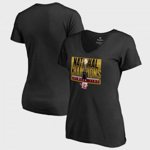 Alabama Crimson Tide T-Shirt Black College Football Playoff 2017 National Champions V-Neck Pass Bowl Game Womens