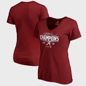 Alabama Crimson Tide T-Shirt Bowl Game Womens Crimson College Football Playoff 2018 Sugar Bowl Champions Goal V-Neck