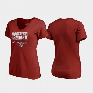 Alabama Crimson Tide T-Shirt 2018 Orange Bowl Champions Womens Endaround V-Neck College Football Playoff Crimson
